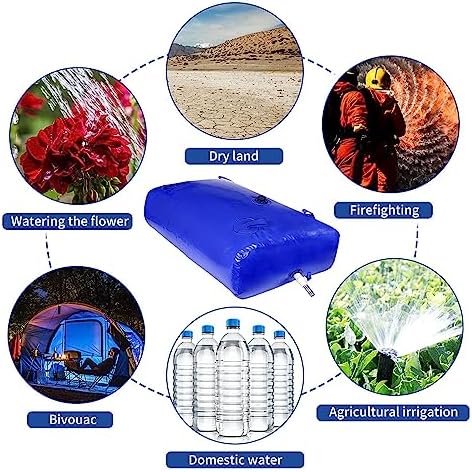 Portable Water Bladder Storage Tank 1100L - Foldable Rainwater Bag for Drought Resistance, Fire Protection, and Irrigation - Durable Water Storage Solution