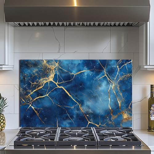 Evgosm Tempered Glass Backsplash for Kitchen, Ceramic Tile Stove Splashback, Glass Backsplash, Used for Kitchen Wall Protection and Decoration, Easy to Install and Clean. (30x18'')