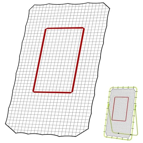 CHAOBING 7x4 FT Rebounder Net, Durable High-Tension PE Netting with Red Belt Cover