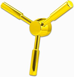 WAH LIN PARTS 3 Spoke Gun Safe Handle Replacement, Gold Finish Heavy-Duty Handle for Safe Box, Gun Safes, Vault Doors, Gun Safes,Fireproof safes and Vault Doors