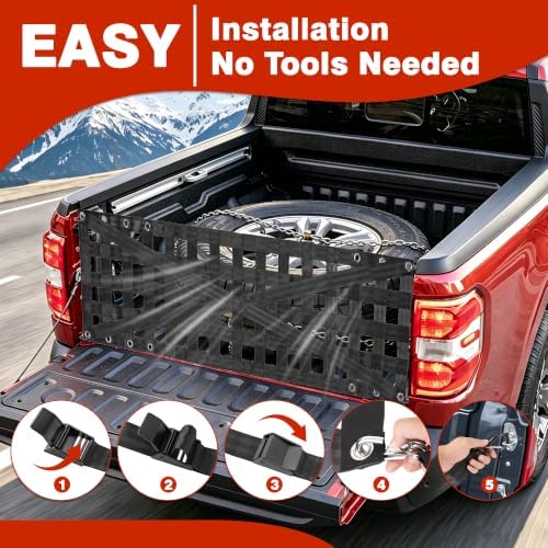 Tailgate Net for Pickup Truck Bed 60.4"x17.5",Heavy Duty Tailgate Cargo Net — view 6