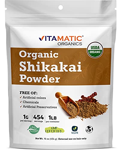 Vitamatic Shikakai-Pulver, USDA-zertifiziert, 473 g