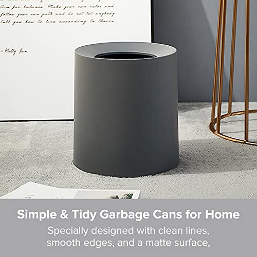 Caneca de basura redonda moderna 7.9 L negro miniatura 3