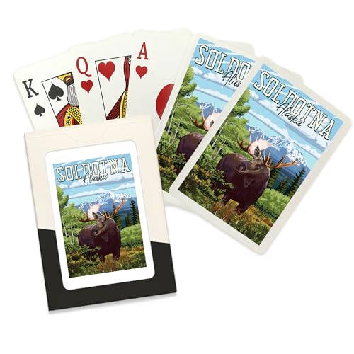 Lantern Press Baraja Poker Soldotna Alaska Alce 52 Cartas