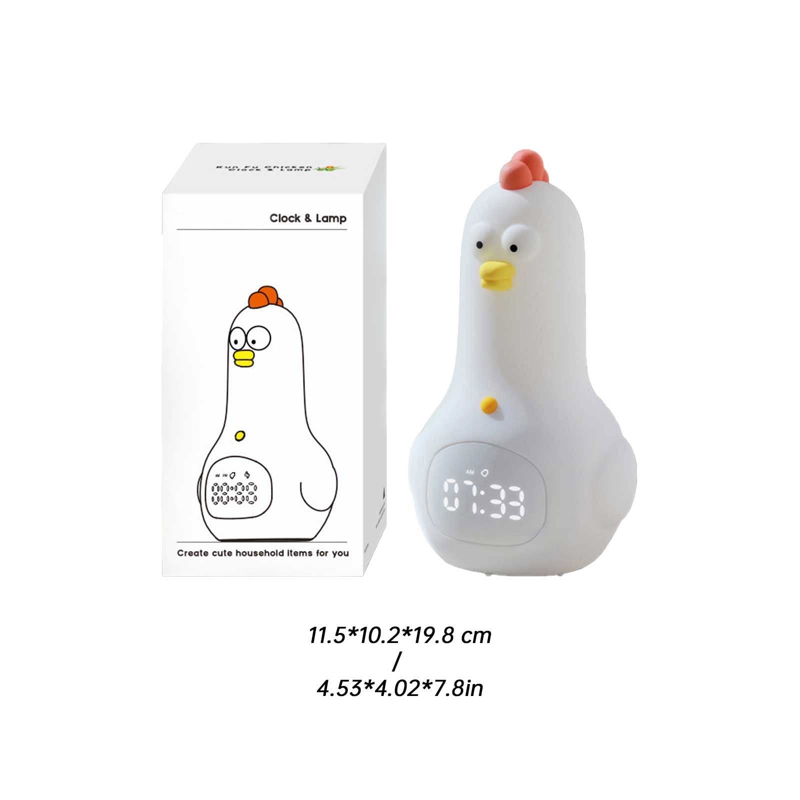Luce notturna per ragazzi Carina Luce notturna Pollo Bambini Sveglia Morbido Silicone Portatile Nursery Lamp Bambini USB Ricaricabile Nightlight Per Ragazze Ragazzi Bambino Roba Carina per 10 Anni