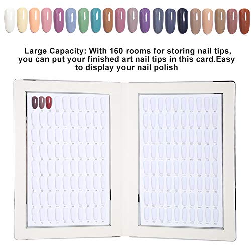 GAESHOW 160 Slots Nagel Gel Farbkarte Nagellack Display Diagramm Buch Nail Art zeigt Regal Nagel Farbdisplay Buch(Weiß) – Bild 7