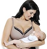 Mammae Plus - mehrfach prämierter Still-BH Taupe Treasure mit Bügel, 75E - 95H (90G)