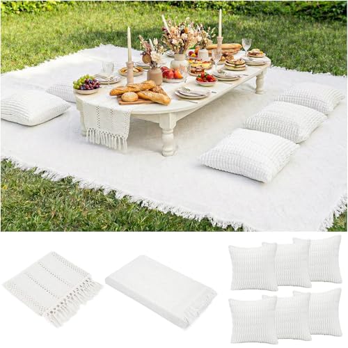 Extra Large Outdoor Boho Picnic Blanket with Table...