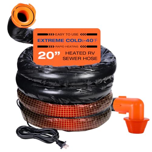 H&G lifestyles 20ft Heated Sewer Hose for Camper, RV Sewer Hose...