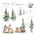 wondever Mountain Tree Wall Stickers Large Pine Tree Forest Animal Bear Fox Peel and Stick Wall Art Decals for Kids Room Baby Nursery Bedroom
