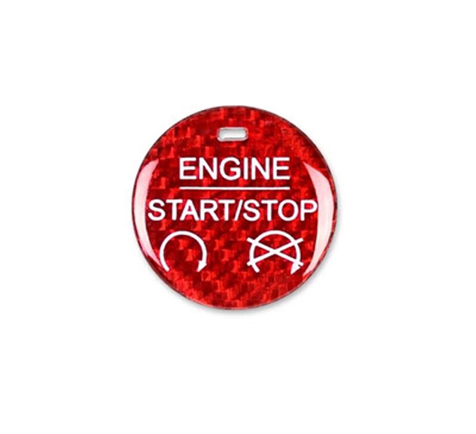 Real Hard Carbon Fiber Car Engine Start Stop Button Sticker for Ford for Mustang 2015 2016 2017 2018 2019 2020-2022 Anti-dust(Red Carbon)