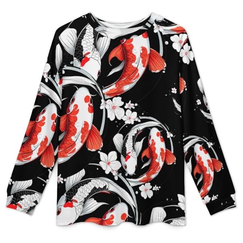 Yin-Yang Japanese Fish Pajama Set Long Sleeve Lounge Sets Sleepwear 2 Pjs Nightwear for Men Women4