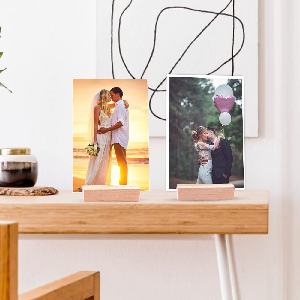 20pz 10.2CM Segnaposto Legno Supporto Numero Posto Foto Titolare Memo Holder Decorazione Tavolo per Matrimonio Cafe Bar Ufficio Festa Natale