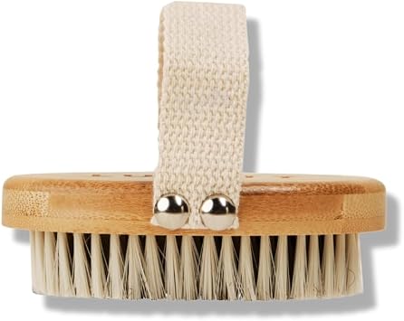 LUMITY Copper Body Brush, Exfoliating Dry Brush with Nylon and Copper Bristles, for Lymphatic Drainage and Circulation, Skin Smoothing