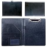 Carpeta portadocumentos tamaño A4, para oficina, conferencias, hogar y escuela, color negro