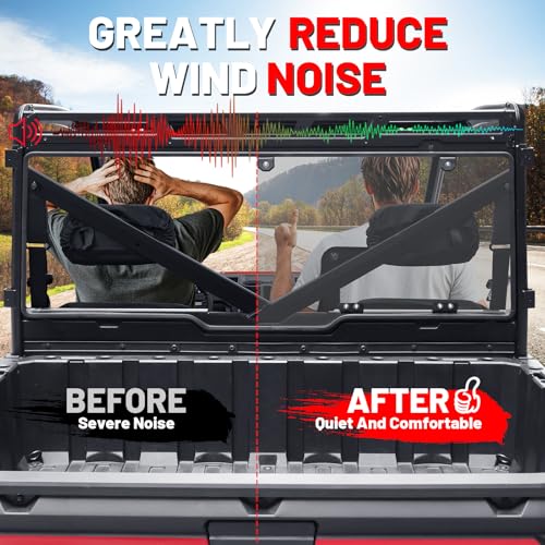 Image of StarknightMT Ranger XP 1000 Rear Windshield, Smoke Tinted Ranger 1000 Back Window Rear Windscreen Compatible with Polaris Ranger XP 1000 /Crew 2017-2026, Ranger 1000 /Crew 2020-2026