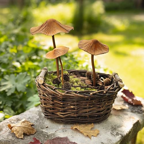 FRANK FLECHTWAREN Stecker Pilze, 3er Set, Metall in trendigem Edelrost Maße: Höhe 18 cm, 21 cm, 27 cm, vielseitig einsetzbar FRANK FLECHTWAREN Stecker Pilze, 3er Set, Metall in trendigem Edelrost Maße: Höhe 18 cm, 21 cm, 27 cm, vielseitig einsetzbar