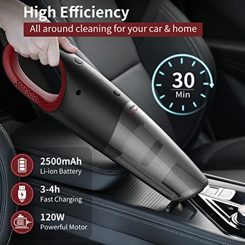 KYG Aspirateur à Main sans Fil, 8500PA Aspirateur Puissant, 2500mAh Aspirateur de Voiture Portable USB Charge avec Sèche Filtre Lavable, Aspirateur Humide et Sec pour Maison, Voiture, Bureau, Table - Image 5