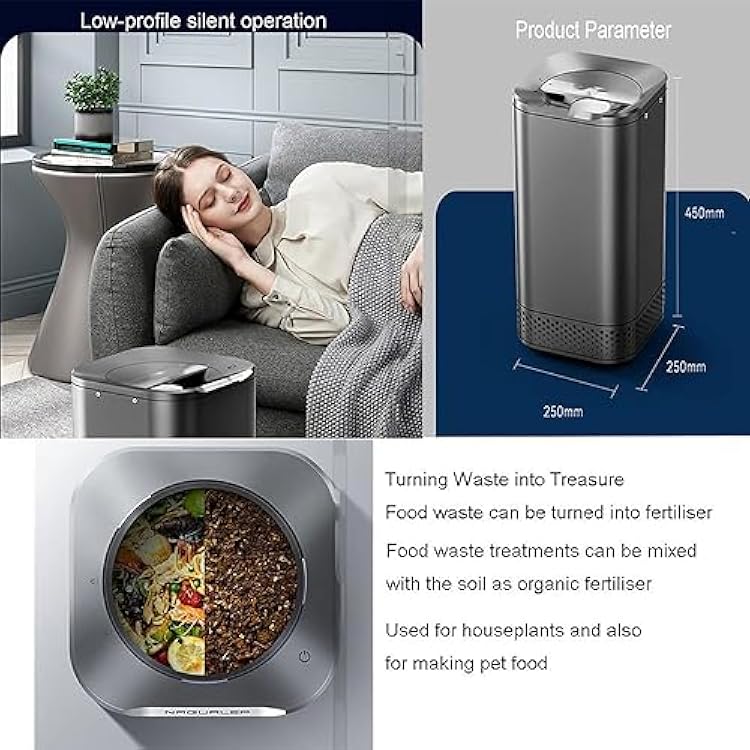 Smart Garbage Composting Machine, Quickly Convert Food Waste Into Compost in 3-8 Hours with One Button, Food Composting Box, Commercial Kitchen Food Waste Disposer