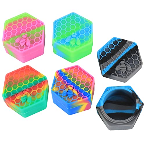 Green Nexus 5 paquetes de recipientes hexagonales antiadherentes de silicona de grado alimenticio de 25 ml con herramienta de tallado (5)