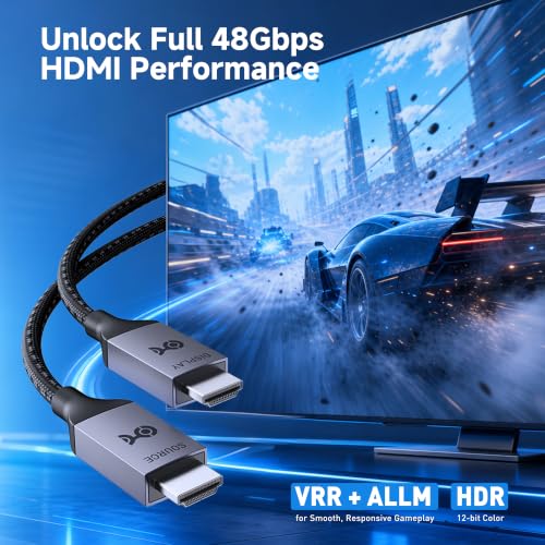 Cable Matters [Conçu pour Xbox Certified] Active 8K @60Hz Fibre optique HDMI Cable 16.4 ft / 5m - Soutien 8K@60Hz 4K@120Hz HDR - Conçu pour Xbox, Compatible avec PS5, Pommes TV, PC