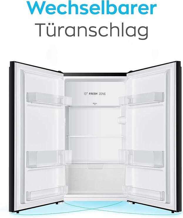 Heinrich´s Getränkekühlschrank 94L klein kompakt leise: 36db Mini-Bar; Tisch-Kühlschrank mit 7 Temperaturstufen, Mini Kühlschrank freistehend, perfekt geeignet für Büro Camping Garten Outdoor,schwarz
