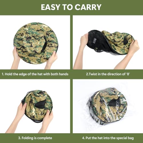 AOGOE Head Net Face Mesh Head Cover, Hut Mit Moskitonetz, Moskito Kopfnetz Net Kopfschutz-Netz für Optimale Sicht, Waschbar, Moskitonetz Hut für Outdoor Lovers,Klettern,Angeln, Imkerei(Grün)