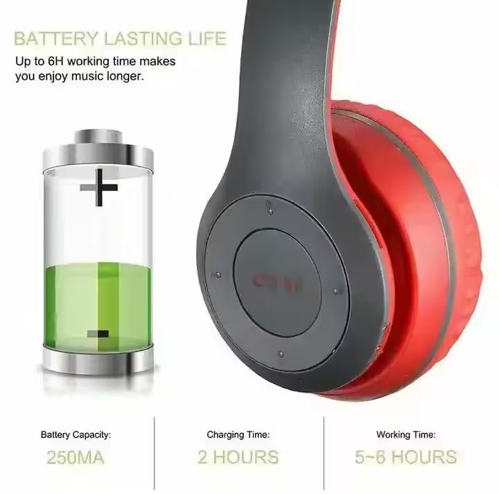 Image of P - Forty Seven Wireless Bluetooth Over-Ear Headphones with Mic, Foldable, Rechargeable Stereo Headset for All Smartphone, Laptop