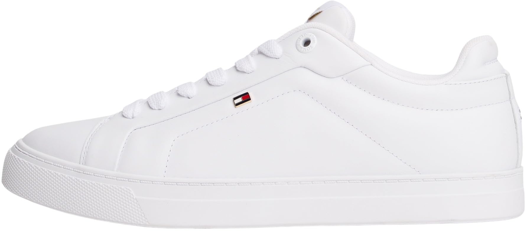 Tommy Hilfiger Women's Icon Court Leather Cupsole Trainers, White (White), 3.5