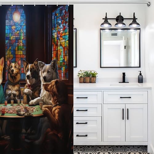 Rideau de douche chien mignon imperméable séchage rapide