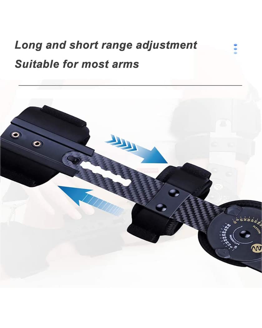Ortesis de codo ajustable, codera con bisagras, soporte de codo de fibra de carbono, fijador de férula, recuperación de lesiones postoperatorias, cabestrillo para brazo de codo, derecho (tal