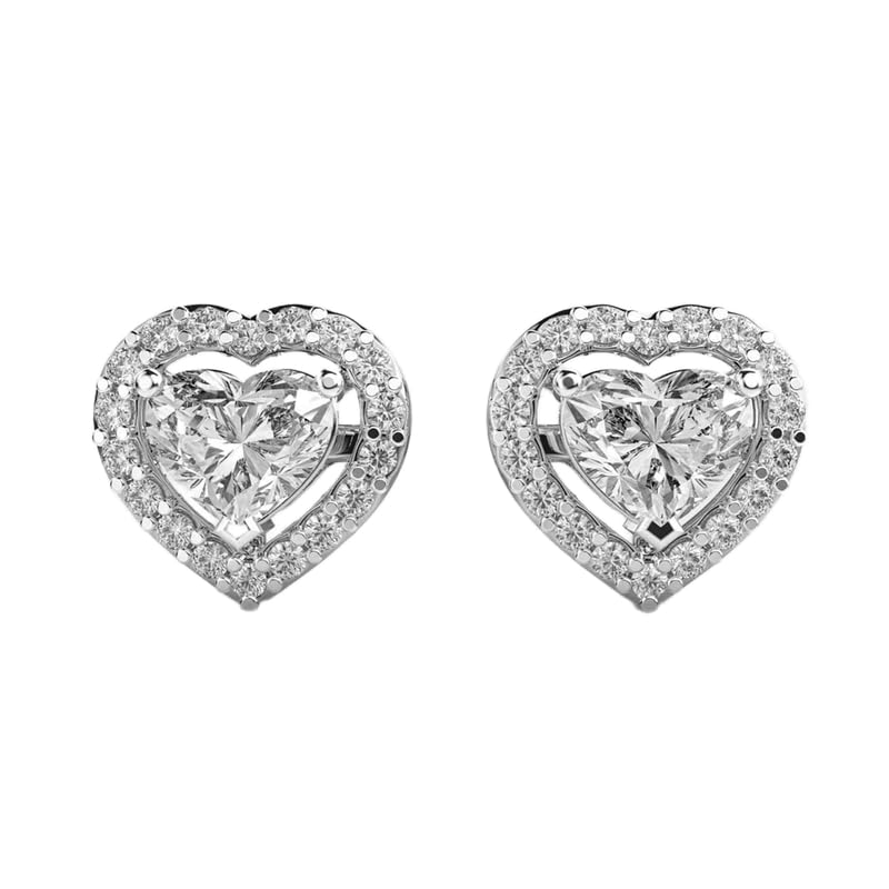 Clous d'oreilles en argent 925 cœur élégant et luxueux de 3,5 g