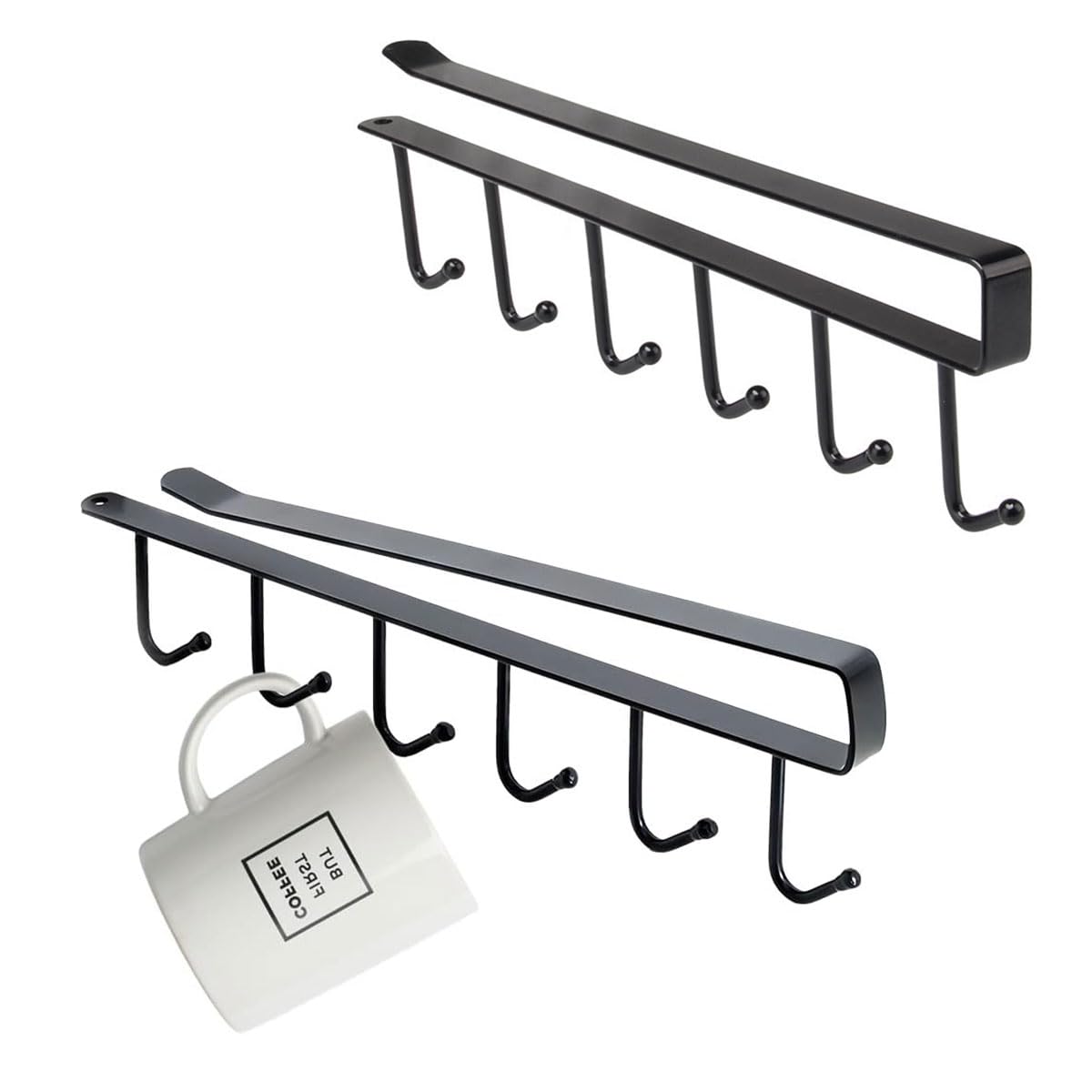 Colgador Tazas, Soporte Tazas, Organizador Tazas, Cuelga Tazas, 2pc Soporte Tazas Cafe, Organizador Armario Cocina Accesorios, Organizador Platos Armario Cocina, Organizador de Cafe, Lazos, Negro