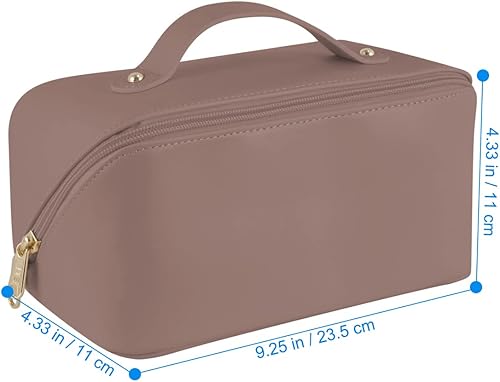 Miniatura 7 de Bolsa de viaje cosmética de gran capacidad para mujeres, bolsa de maquillaje de cuero PU, bolsa de cosméticos grande, bolsa de maquillaje de viaje,