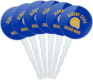Albany State University Rams Logo Cupcake Picks Toppers Decoration Set of 6