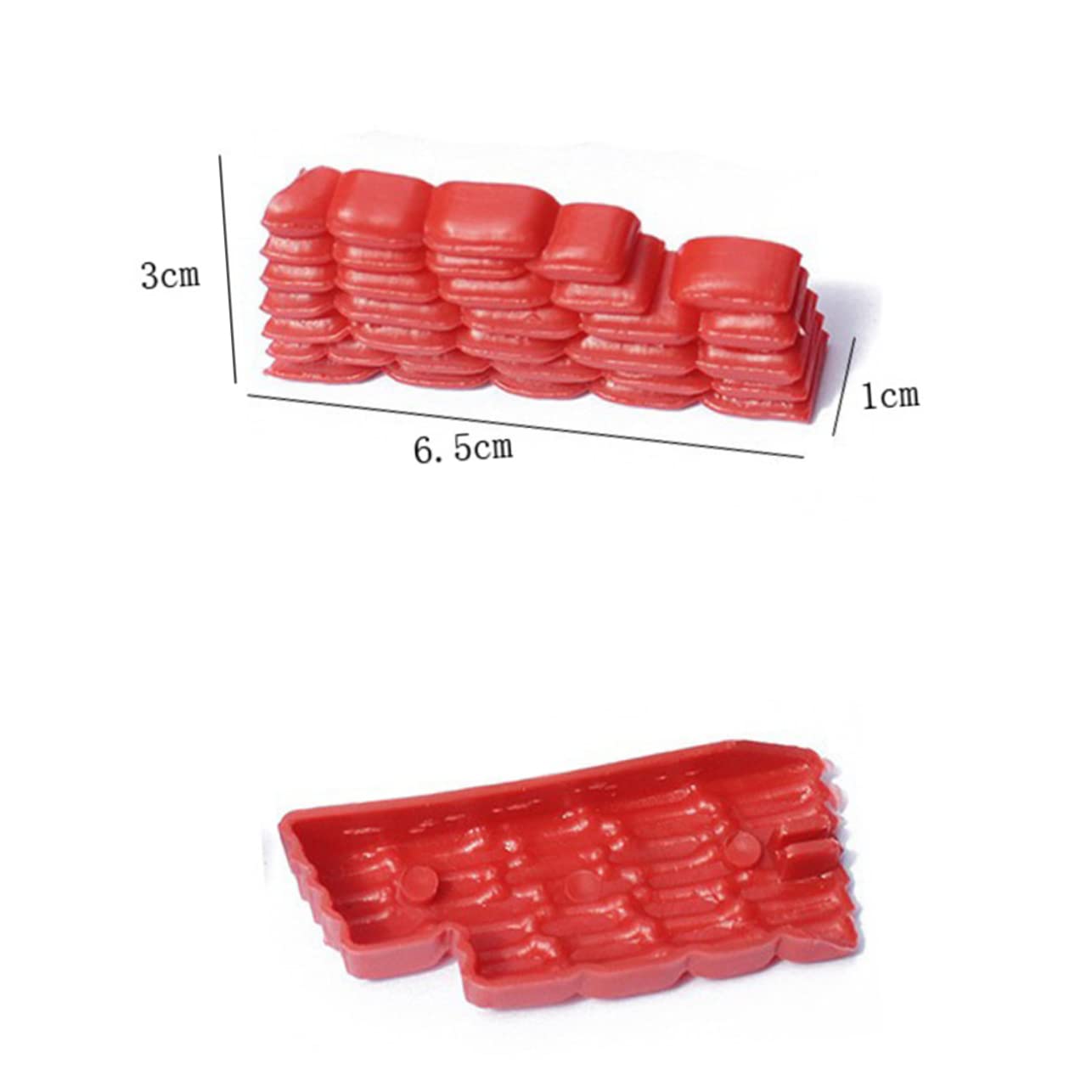 FOYTOKI Toy Sandbags 50pcs Plastic Sandbag Model Bunker Scene Accessory Kit for Enthusiasts Random Style