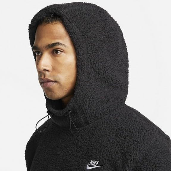 Nike Sport Essentials Sherpa Men's Hoodie Pullover (US, Alpha, Medium, Regular, Regular, Standard, Black 010)3