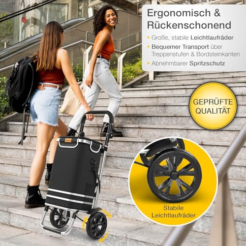 ELONEO Einkaufstrolley klappbar, Einkaufswagen mit Kühlfach, 3in1 Trolley, Sackkarre &...
