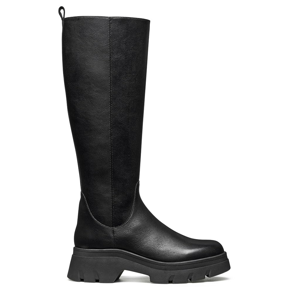 Geox Women's D PLUETTE Knee High Boots, Black, 41 EU, black, 7.5 UK