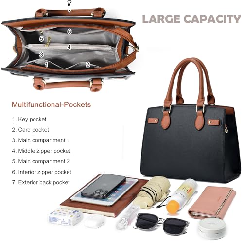Image of DMICXEL Tote Bag Crossbody Purses for Women Shoulder Handbag PU Leather Top Handle Satchel Bags