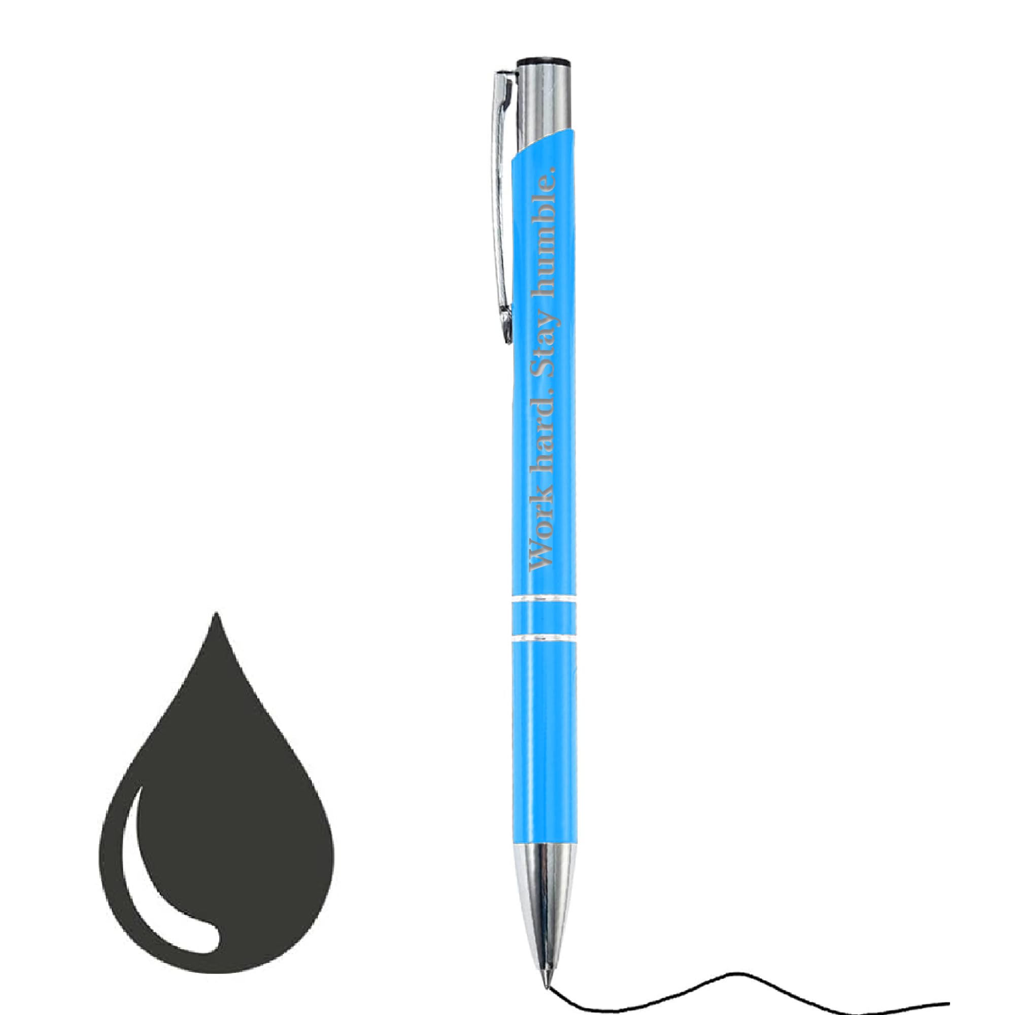KreateSquare Custom Ballpoint Pen, Personalised with Your Choice of Text, Pen Gifts for Men Women Student, Aluminium, Fine Point & Black Ink, Unique Present