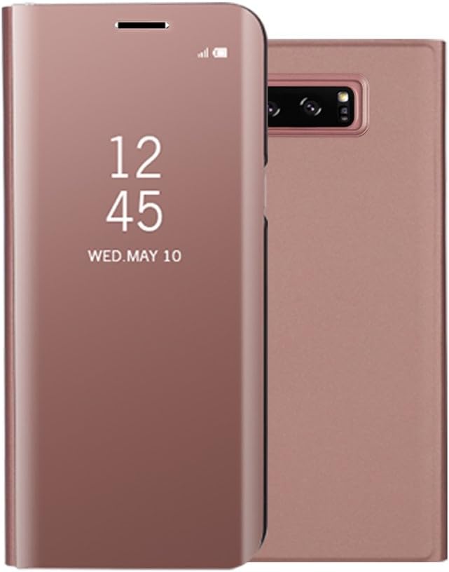 Flip Case Clear View Standing Smart Cover All-around protection PC Hard Case Cover For Samsung Galaxy S7 Edge (S7 Edge Rosegold)