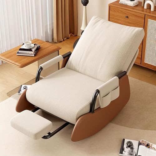 TWSOUL Mecedora, sillón mecedora, respaldo ajustable en 3 posiciones, sillón de relax con reposapiés extensible, sillón de lectura, sillón para dormitorio, salón