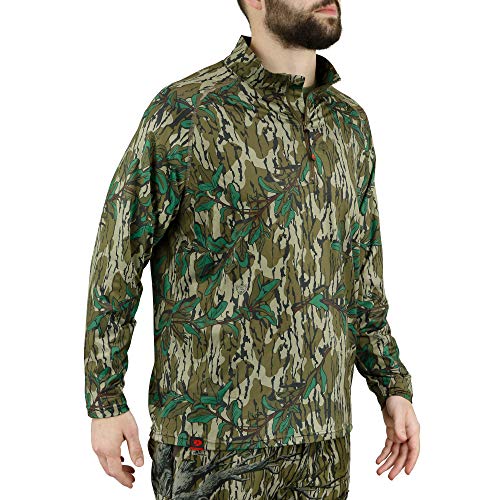 Mossy Oak Men's Hunting Shirts Lightweight Quarter Zip Camo