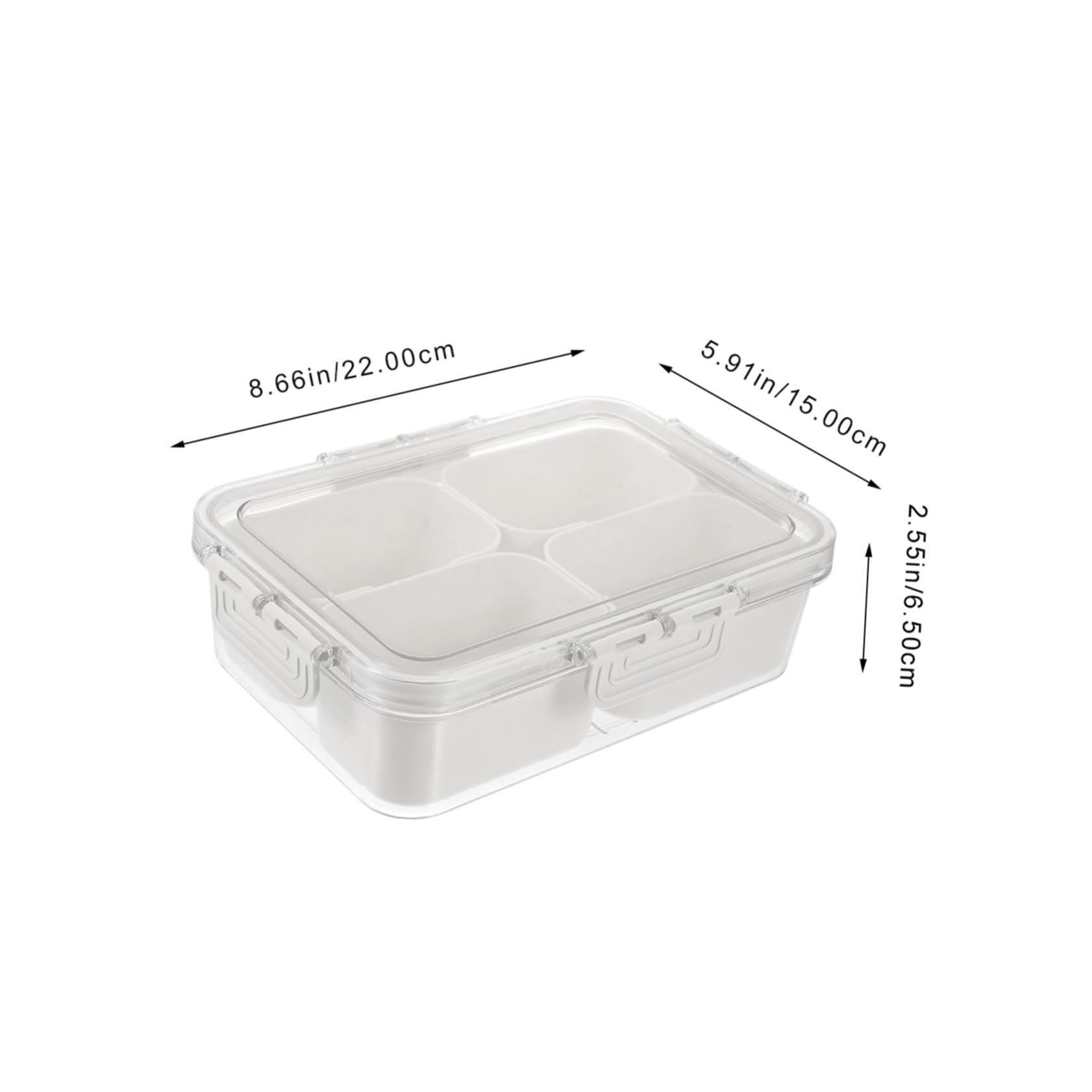 2 Stücke Snackbox mit Fächern und Deckel Transparente Tragbare Snackdose mit Griff Vielseitige Aufbewahrung für Gewürze Obst Nüsse Snacks als Frischebox und Kühlschrank Organizer