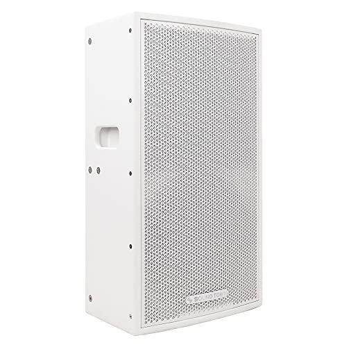 Image of Sound Town CARME Series 12 inch 2-Way Powered Professional PA DJ Speaker, White with Onboard DSP, Birch Plywood for Installation, Live Sound, Karaoke, Bar, Church