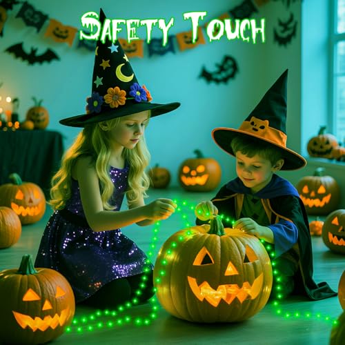 Isisyu 2 Stück Halloween Lichterkette Batterie, 5M 50 LED Grün Micro Lichterkette Batteriebetrieben mit Timer… – Ansicht 5