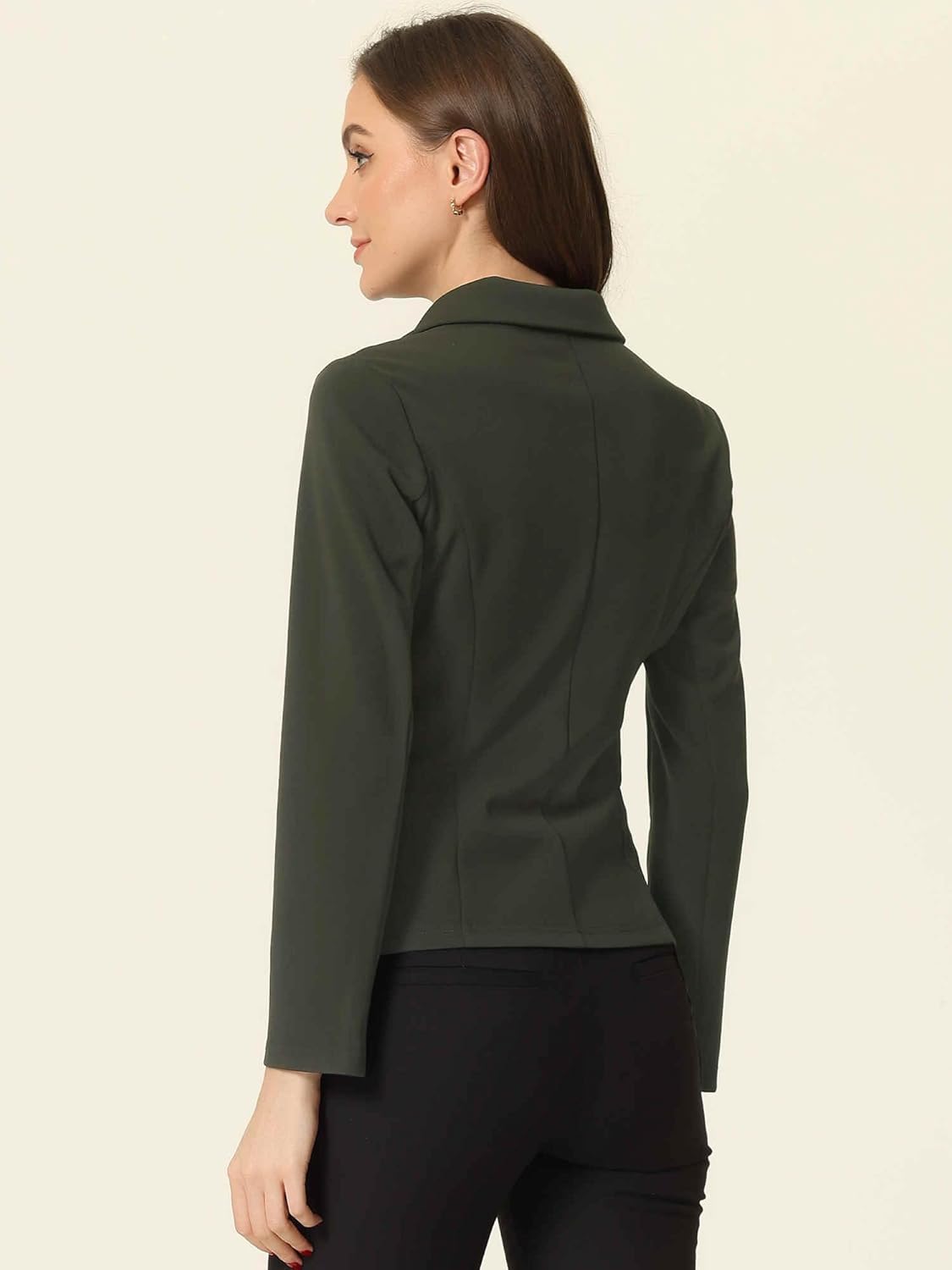 Allegra K Women's Work Office Blazer Stretch Lapel Collar Long Sleeve Jacket Suit Blazer - Image 4