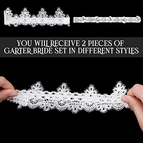2 Psc Wedding Bride Garter Crystal Garter Belt Set With Bridal Rhinestone For Wedding Bride Leg Decor #TOP4