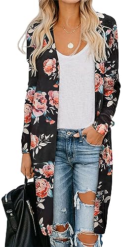 Image of Womens Leopard Print Cardigan Lightweight Long Sleeve Open Front Fall Cardigans S-XXL
